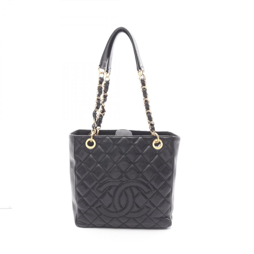 Chanel Matelasse PST Tote Bag Leather Grained Calfskin Black